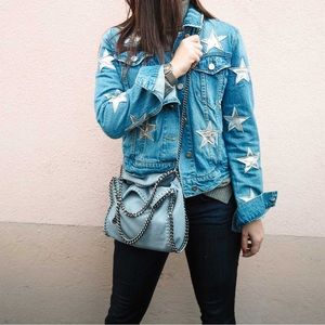 Star printed denim jacket